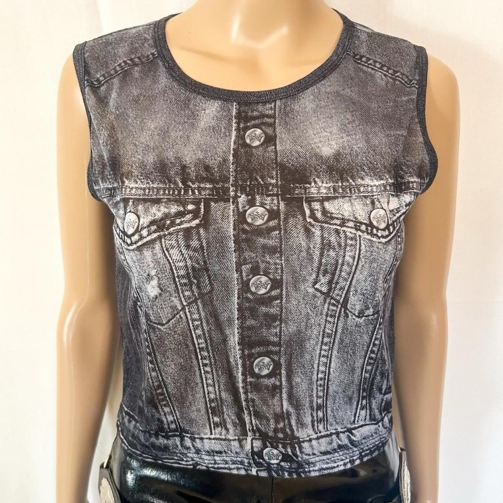 Dolls kill denim printed tank top